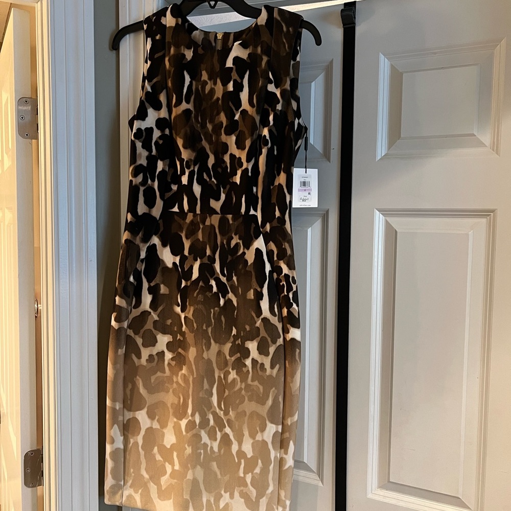Calvin Klein Shift Dress | Animal Print Leopard Ombré 🐆🤎
